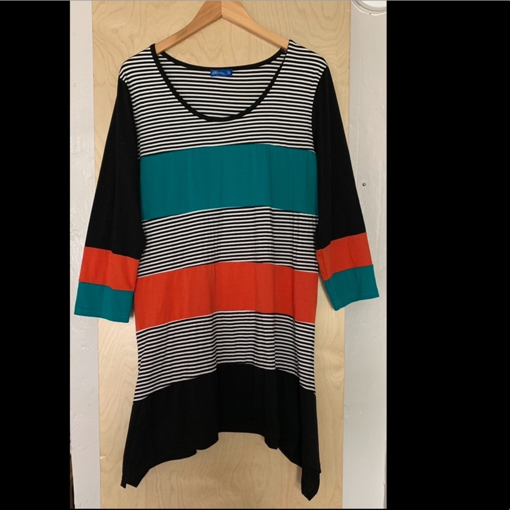 3/$15 colorful striped dress sz XL